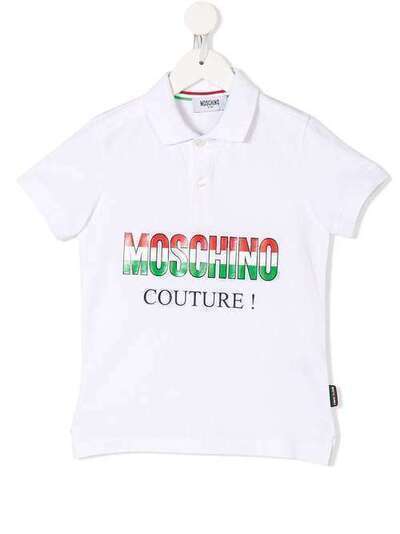 Moschino Kids рубашка-поло 'Italian' с принтом логотипа HUM02ELEA01
