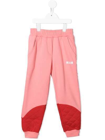 MSGM Kids спортивные брюки со стегаными вставками