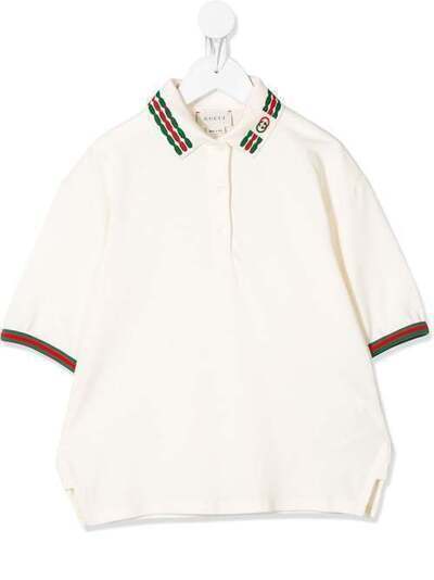 Gucci Kids рубашка-поло с вышивкой Web 596155XJB3D
