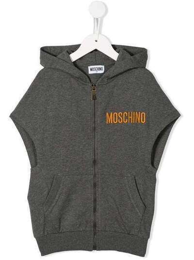 Moschino Kids sleeveless logo hoodie HDF028LDA16