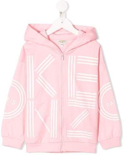 Kenzo Kids logo-print zip-through hooded sweatshirt KQ1702832