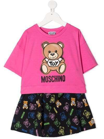 Moschino Kids комплект из топа и юбки с принтом Teddy Bear