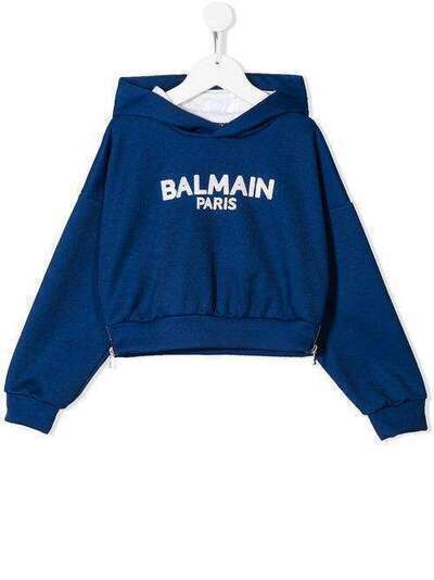 Balmain Kids толстовка с капюшоном и логотипом 6K4020KC710