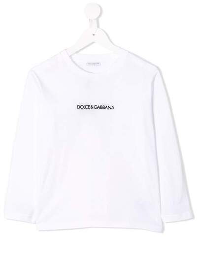 Dolce & Gabbana Kids топ с длинными рукавами и логотипом L4JT7MG7STN