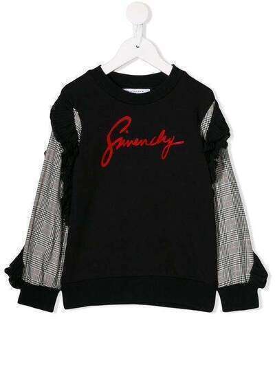 Givenchy Kids толстовка с рукавами в клетку H1512109B