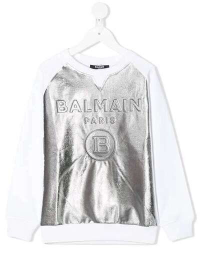 Balmain Kids толстовка с круглым вырезом и логотипом 6M4560MX270