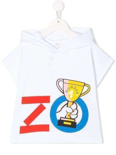 Kenzo Kids logo short-sleeve hoodie KQ10328