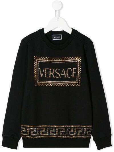 Young Versace толстовка с декорированным логотипом YC000210YA000781