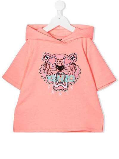 Kenzo Kids худи с короткими рукавами и вышивкой Tiger KQ15138