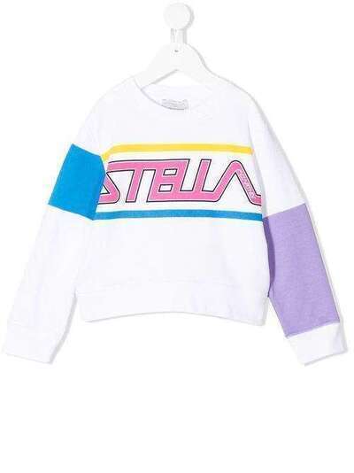 Stella McCartney Kids толстовка с круглым вырезом и логотипом 596625SOJ45