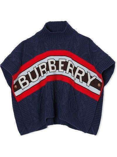 Burberry Kids джемпер фактурной вязки с логотипом и короткими рукавами 8022173
