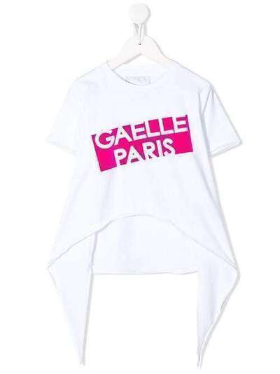 Gaelle Paris Kids футболка асимметричного кроя с логотипом 2746M0298