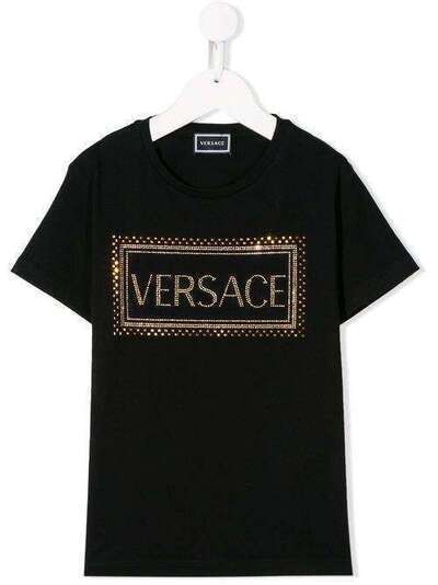 Young Versace футболка с логотипом из страз YC000280YA000791