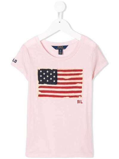 Ralph Lauren Kids футболка с вышитым флагом 313670446