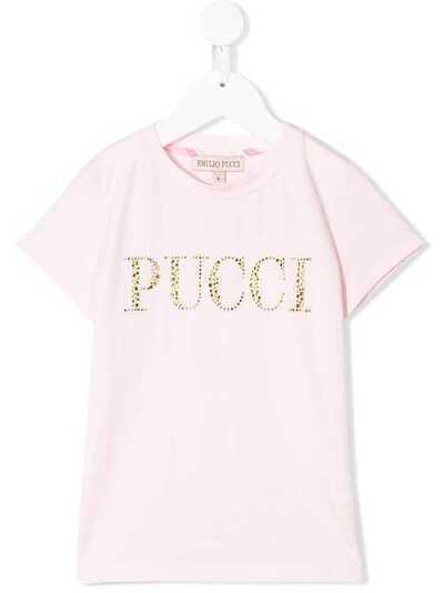 Emilio Pucci Junior футболка с логотипом и заклепками 9K8001KA060