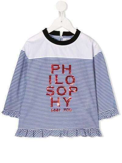 Philosophy Di Lorenzo Serafini Kids полосатая футболка с логотипом PJCA28CR206VH024
