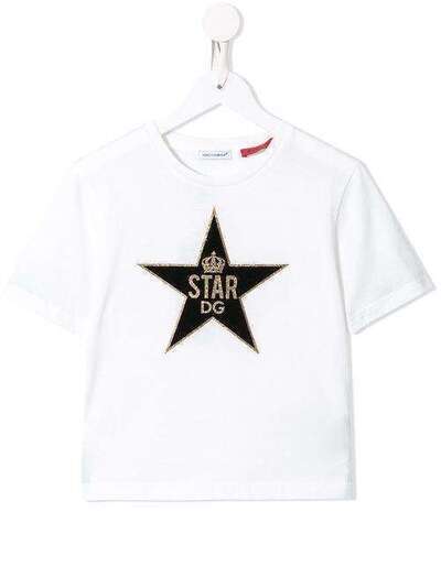 Dolce & Gabbana Kids футболка Millennials Star с нашивкой L5JTAZG7VHX