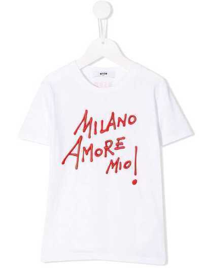 Msgm Kids футболка с надписью Milano Amore 20696