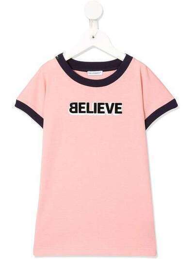 Dolce & Gabbana Kids футболка с принтом Believe L5JTCVG7WCL