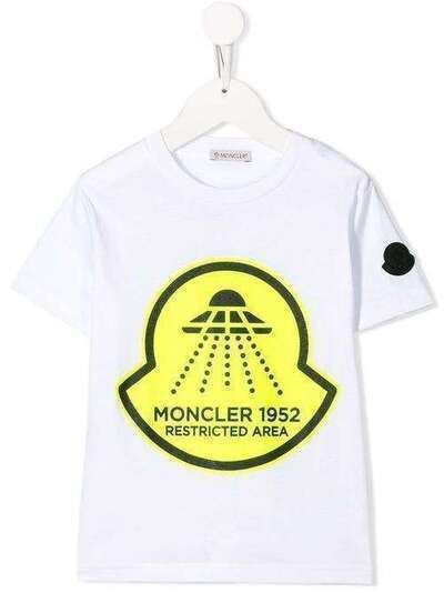 Moncler Kids футболка с принтом Restricted Area 8C7062083907