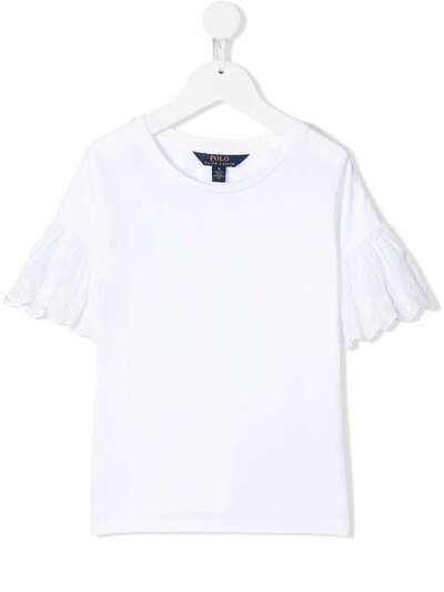 Ralph Lauren Kids футболка свободного кроя с кружевными рукавами 311783975001