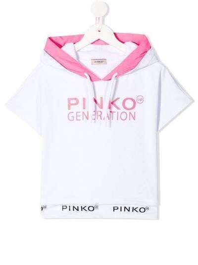 Pinko Kids футболка с принтом Generation и капюшоном 22677