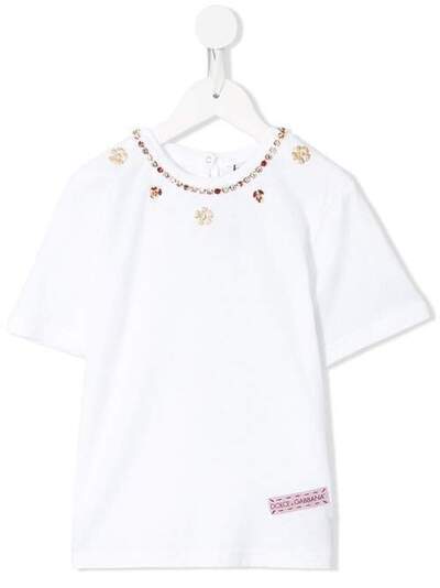 Dolce & Gabbana Kids футболка со стразами L5JTFBG7WCW