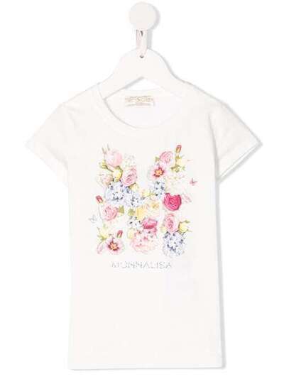 Monnalisa футболка с цветочным принтом 715610S75201