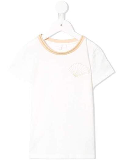 Chloé Kids футболка с вышивкой и блестками C15A97117