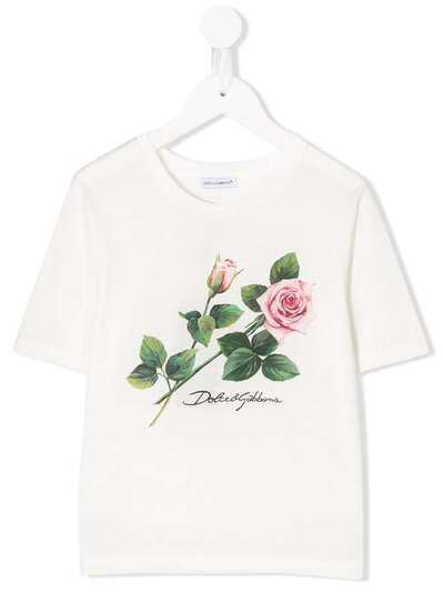 Dolce & Gabbana Kids футболка с графичным цветочным принтом L5JTAZG7VXX