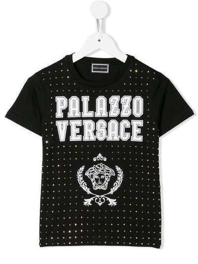 Young Versace футболка с логотипом и отделкой пайетками YVFTS293Y0001