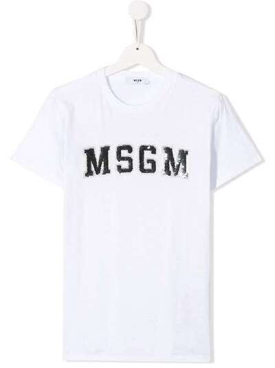 Msgm Kids футболка с логотипом из пайеток 20713