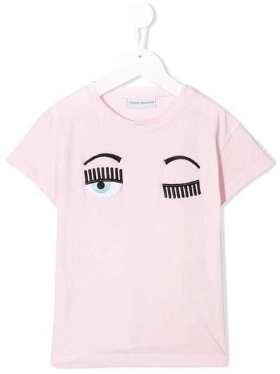 Chiara Ferragni Kids футболка с вышивкой Flirting CFKT005