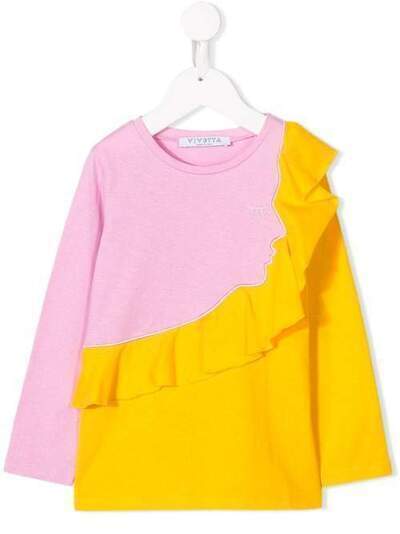 Vivetta Kids face embroidered jersey top NEFELE