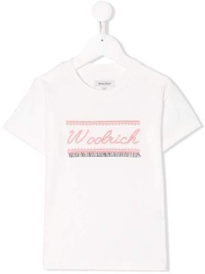 Woolrich Kids футболка с вышитым логотипом WKTE0056FRUT1411