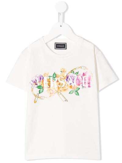 Young Versace футболка с круглым вырезом и логотипом YC000276YA000791