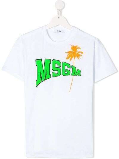 Msgm Kids футболка с короткими рукавами и логотипом 22077