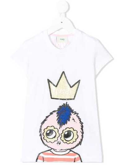 Fendi Kids удлиненная футболка 'Queen' JFI1177AJ