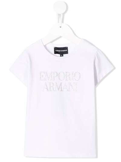 Emporio Armani Kids футболка с логотипом и блестками 8N3T033J08Z0100