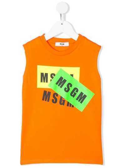 Msgm Kids топ без рукавов с логотипом 22687