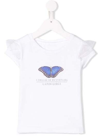 Lapin House футболка с принтом бабочек 91E2657