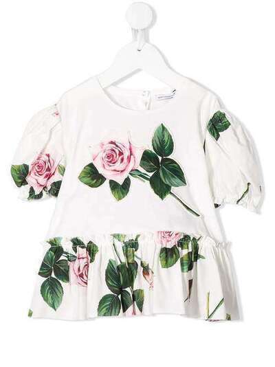 Dolce & Gabbana Kids футболка с принтом Tropical Rose L5JTESG7VUD