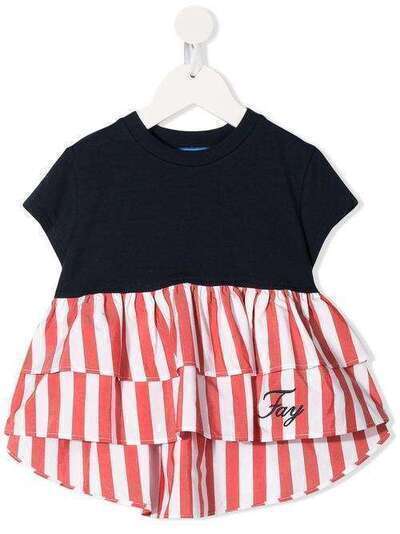 Fay Kids футболка с вставкой в полоску 5M8591MX070