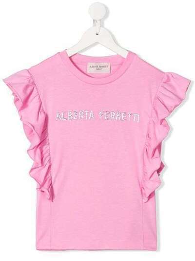 Alberta Ferretti Kids футболка с оборками на рукавах 24337