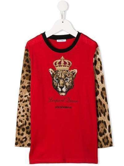 Dolce & Gabbana Kids топ Leopard Queen L5JTEDG7TPT