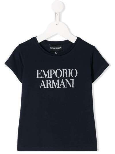 Emporio Armani Kids футболка с короткими рукавами и блестящим логотипом 8N3T033J08Z
