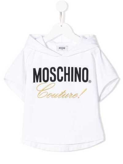 Moschino Kids футболка с капюшоном и логотипом HDF024LDA00