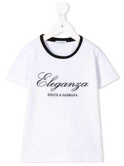Dolce & Gabbana Kids футболка с вышитым логотипом L5JT9RG7VAT