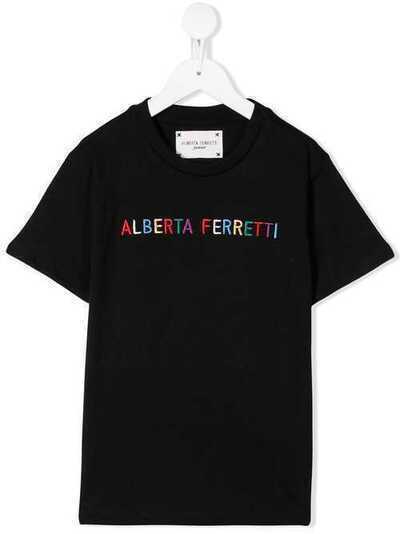 Alberta Ferretti Kids футболка с вышитым логотипом 20729