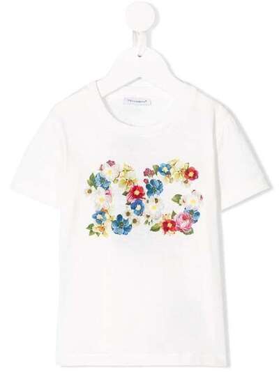 Dolce & Gabbana Kids футболка с цветочным принтом L5JTB0G7VVXK